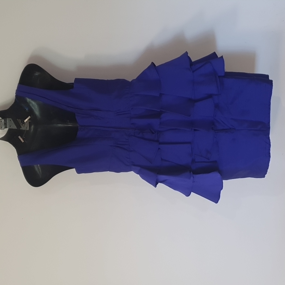 Nina Maya Size 8 Silk Dress Blue Purple - Picture 5 of 10